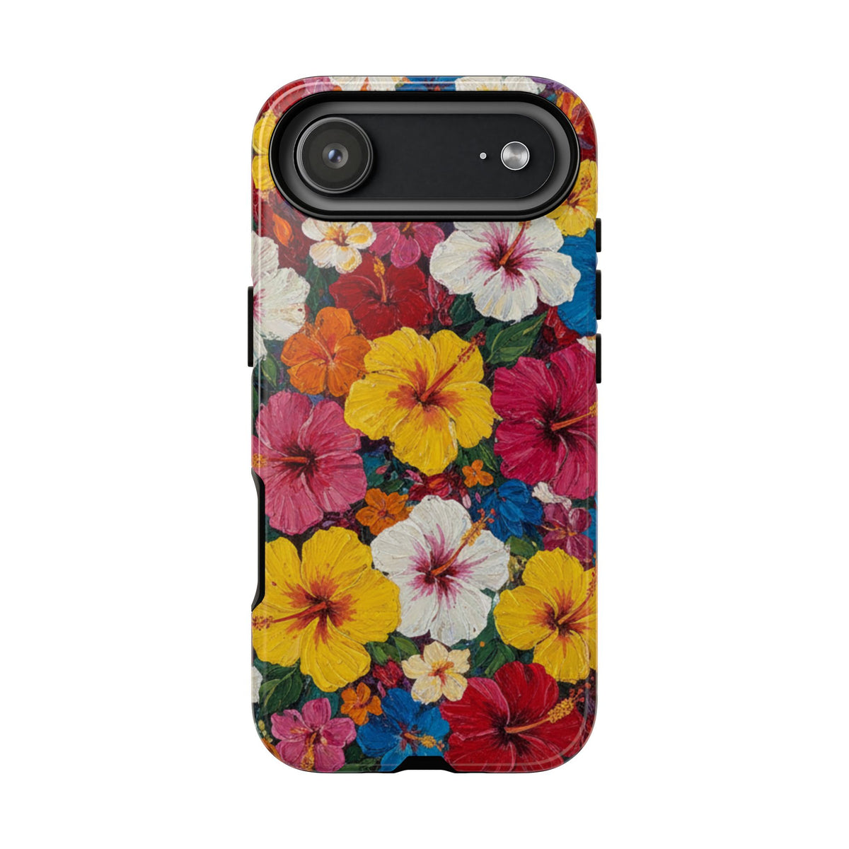 iPhone Tough Cases Phone Cases for iPhone 14\15\16\17 – Dual Layer, Matte/Glossy Finish, Wireless Charging CompatibleFloral Hibiscus Tough Phone Case — Bright Tropical Protection