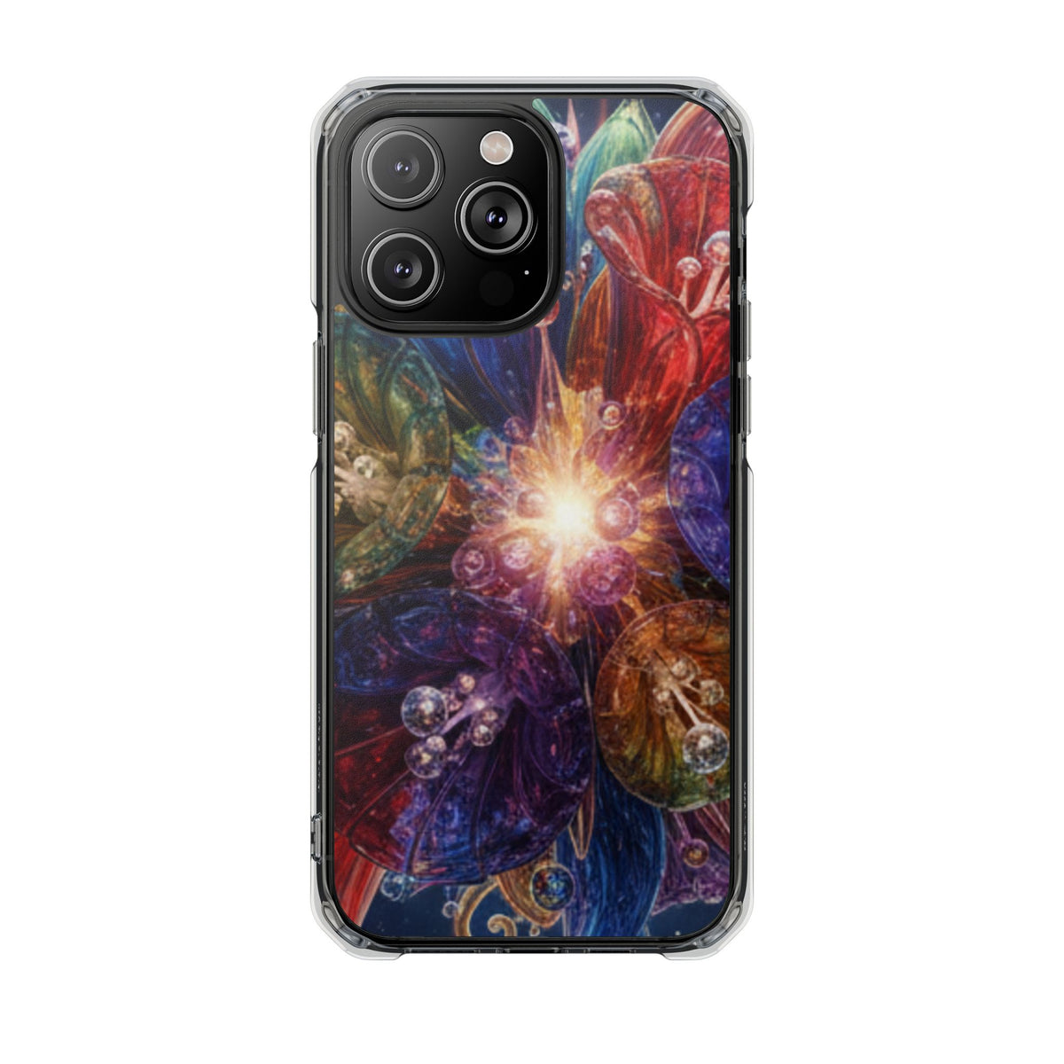 Magnetic Impact Phone Case for iPhone 17/16/15/14, Magnetic Clear Phone Case — Cosmic Abstract Art Impact Case