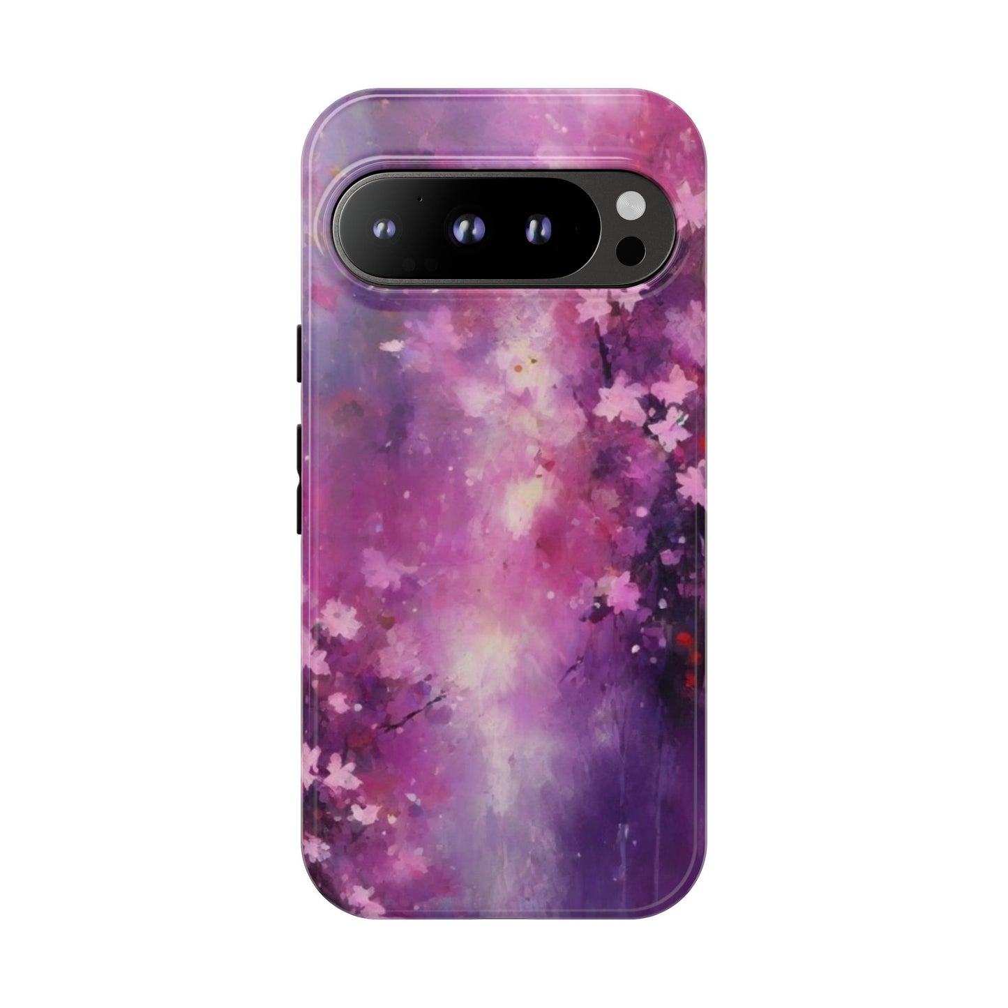 Tough Case Phone Case for Google Pixel 7/8/9– Dual Layer, Matte/Glossy Finish, Wireless Charging Compatible, Artistic Floral Phone Case - Tough Cases with Cherry Blossom Design