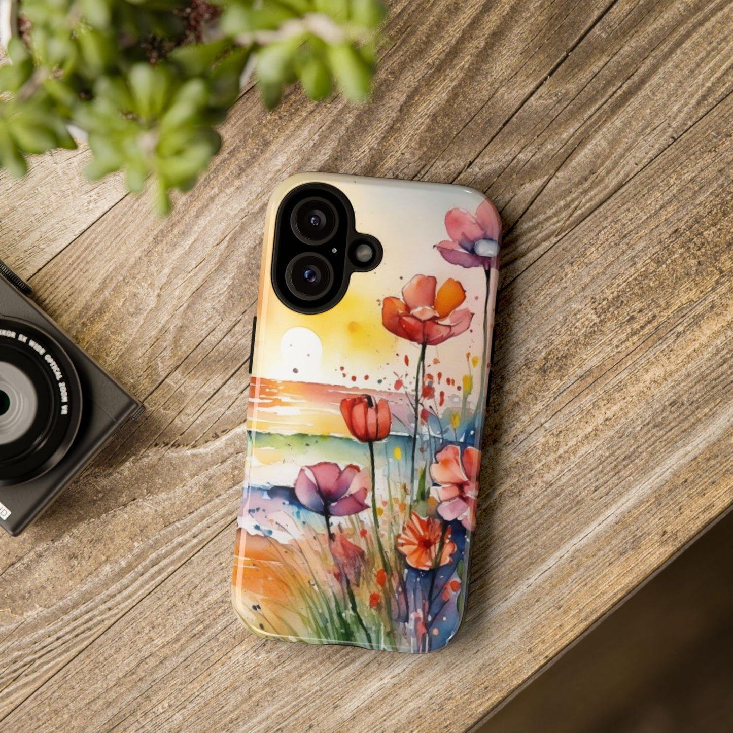 Floral Phone Case, Tough Cases Phone Cases for iPhone 17/16/15/14 - Tough Cases with Vibrant Watercolor Design
