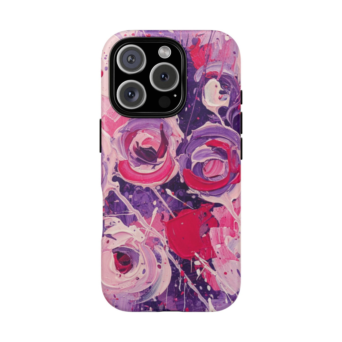 iPhone Tough Cases , iPhone 17 case, Phone Cases for iPhone 14\15\16\17 – Dual Layer, Matte/Glossy Finish, Wireless Charging Compatible, Floral Abstract Tough Phone Case — Protective Cover