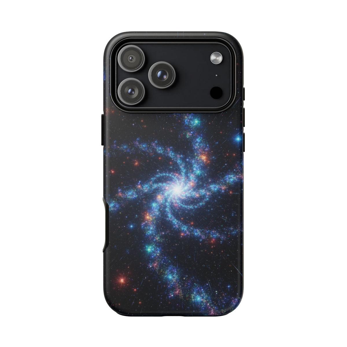 iPhone Tough Cases Phone Cases for iPhone 14\15\16\17\18 – Dual Layer, Matte/Glossy Finish, Wireless Charging Compatible. Galaxy Spiral Tough Phone Case — Cosmic Starfield Protective Cover for iPhone