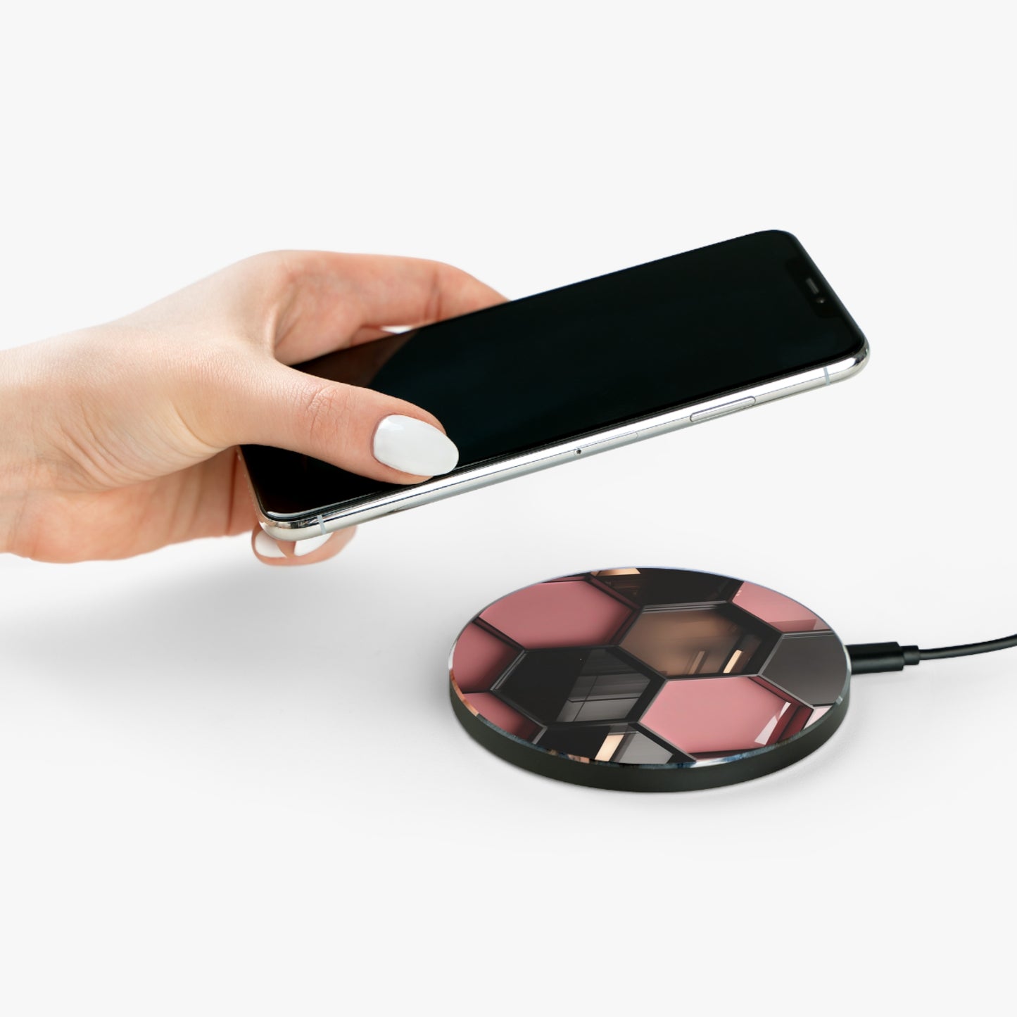 10W Fast Wireless Phone Charger – Qi-Certified for iPhone 16/15/14, Samsung Galaxy S25/S24/S23, Google Pixel 7/8/9 – Sleek, Compact Design with Micro USB Cable.