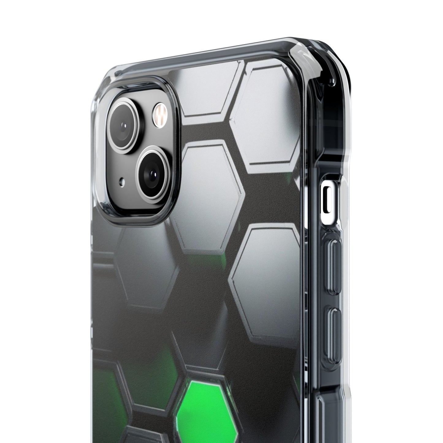 Magnetic Impact Phone Case for iPhone 16/15/14, Hexagon Pattern Magnetic Clear Impact Case, Stylish Phone Accessory, Gift for Tech Lovers, Durable Protection, Customizable Designs