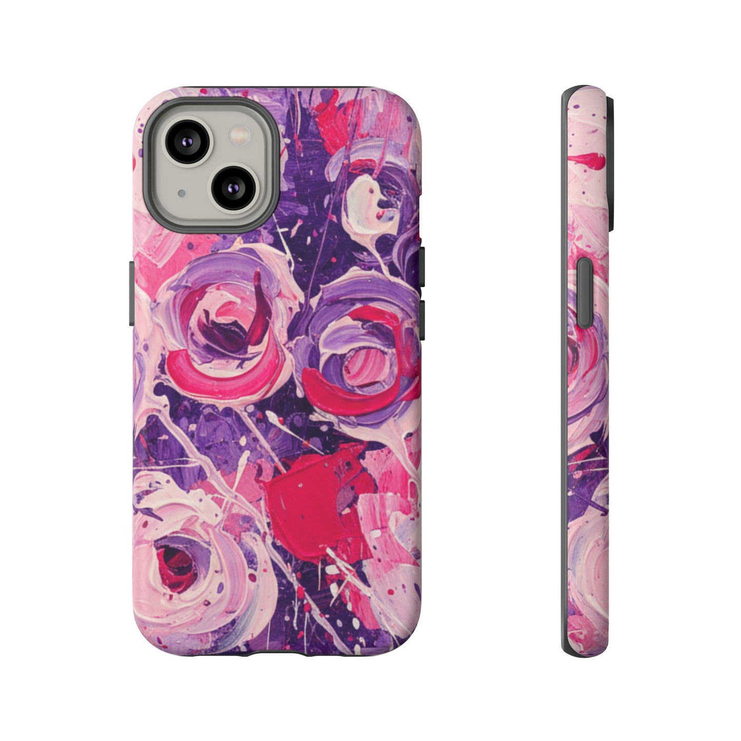 iPhone Tough Cases , iPhone 17 case, Phone Cases for iPhone 14\15\16\17 – Dual Layer, Matte/Glossy Finish, Wireless Charging Compatible, Floral Abstract Tough Phone Case — Protective Cover
