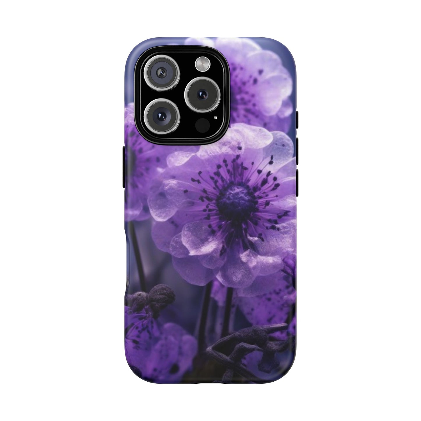 Purple Floral iPhone Case, Tough Cases for iPhone 17/16/15/14- Tough & Stylish Phone Protection. Gifts for her