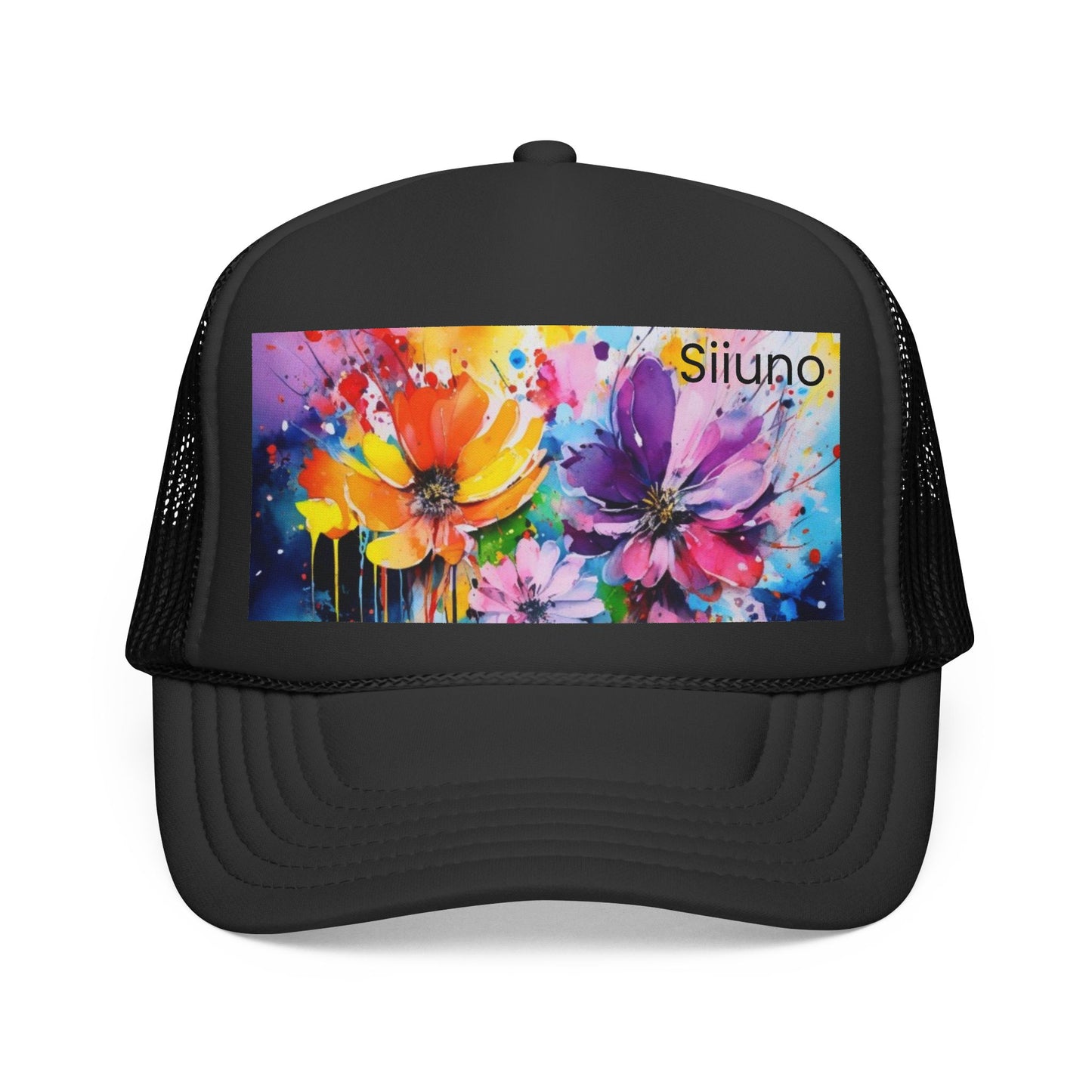 Vibrant Floral Trucker Cap - Colorful Summer Hat for Outdoor Fun