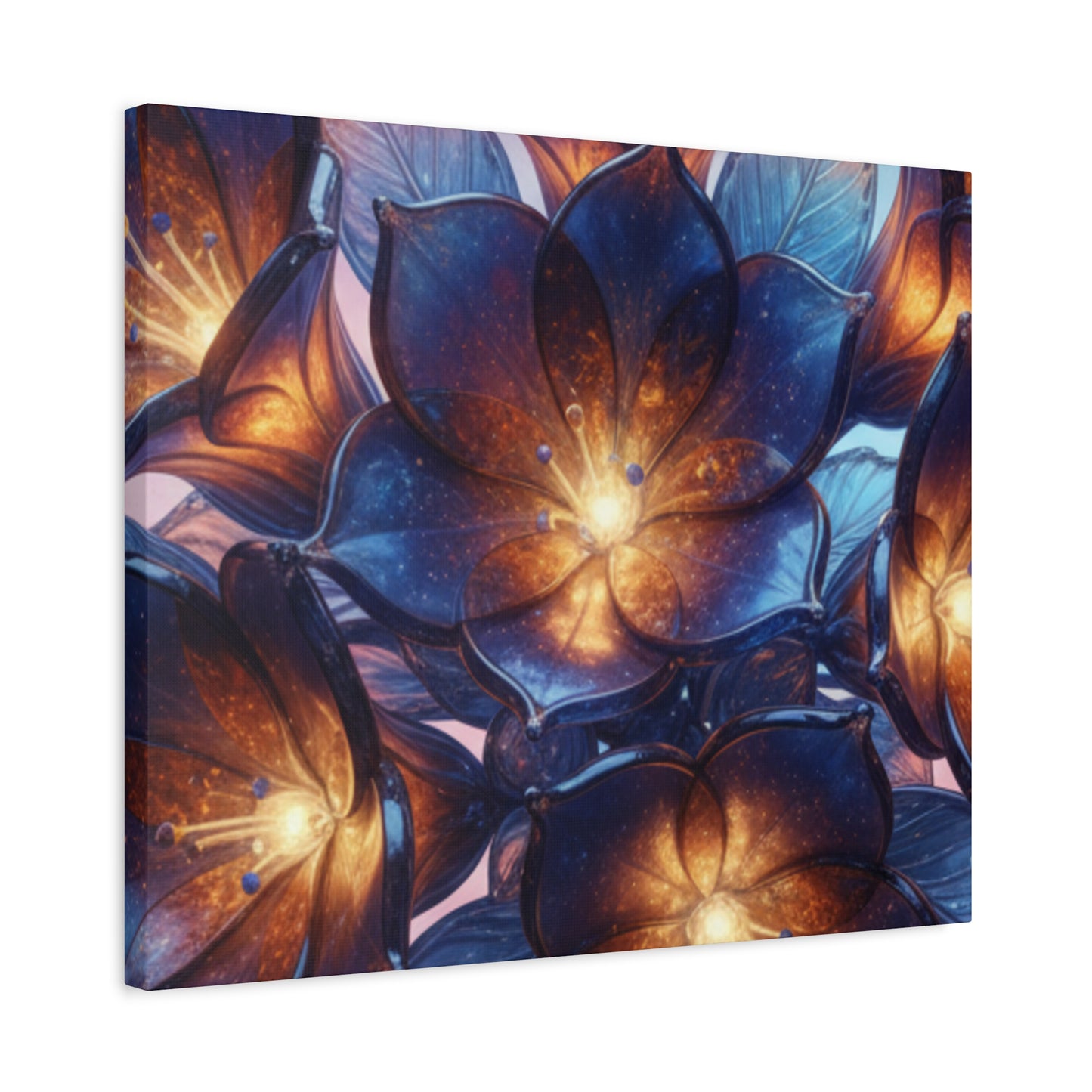Canvas Print – Modern Wall Art, Matte Canvas, Ready to Hang, Home & Office Décor, Modern Wall Décor, Floral Canvas Wall Art — Illuminated Blossom Matte Stretched Print