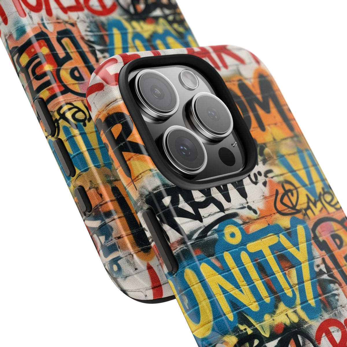 iPhone Tough Cases Phone Cases for iPhone 15\16\17\18 – Dual Layer, Matte/Glossy Finish, Wireless Charging Compatible. Urban Graffiti Tough Phone Case – Colorful Street Art Design