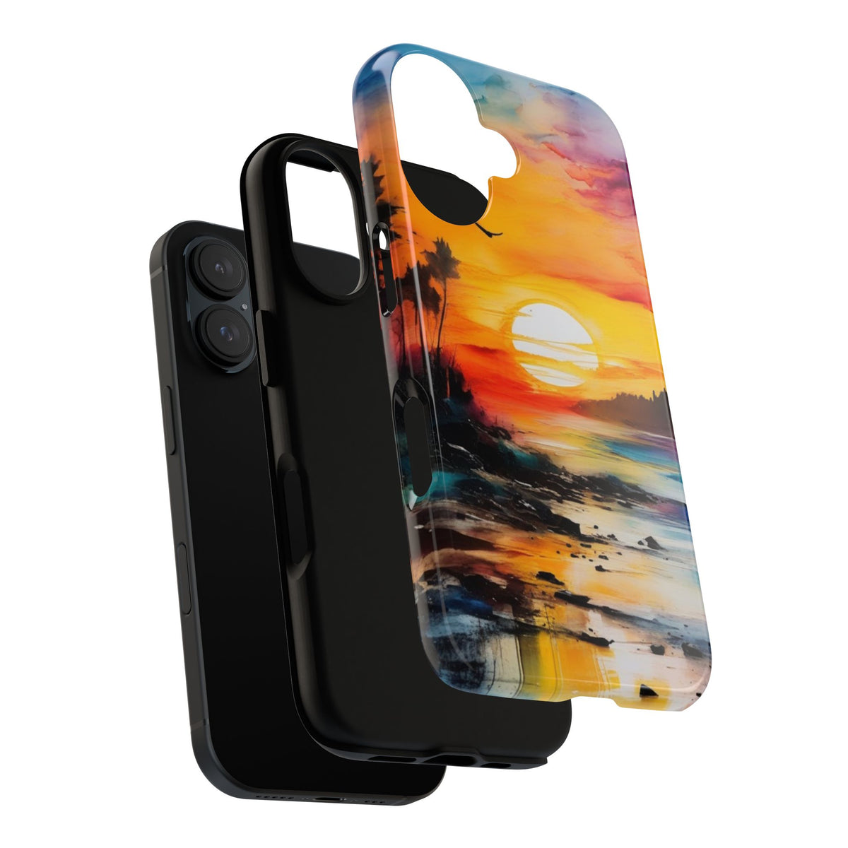 iPhone Tough Case Phone Case for iPhone 16/16 Plus/16 Pro/16 Pro Max – Dual Layer, Matte/Glossy Finish, Wireless Charging Compatible