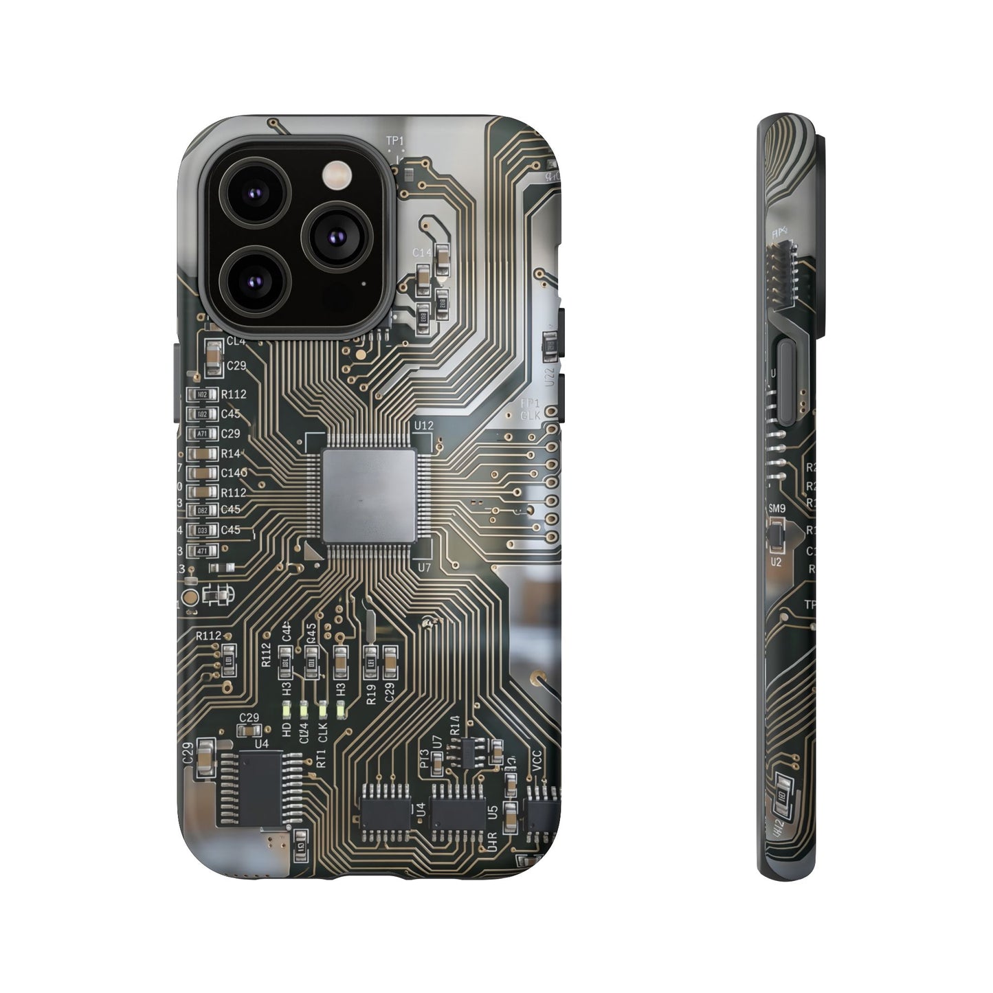 iPhone Tough Cases Phone Cases for iPhone 14\15\16\17 – Dual Layer, Matte/Glossy Finish, Wireless Charging Compatible. Circuit Board Tough Phone Case — Tech-Inspired Protective iPhone Cover