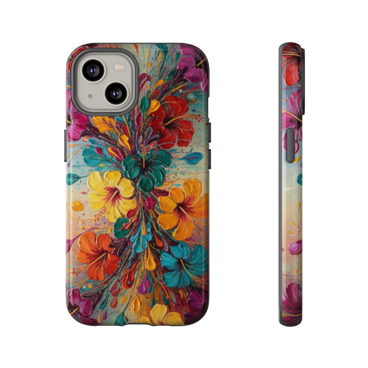 iPhone Tough Cases Phone Cases for iPhone 14\15\16\17\18 – Dual Layer, Matte/Glossy Finish, Wireless Charging Compatible. Floral Burst Tough Phone Case — Vibrant Flower Protective Case