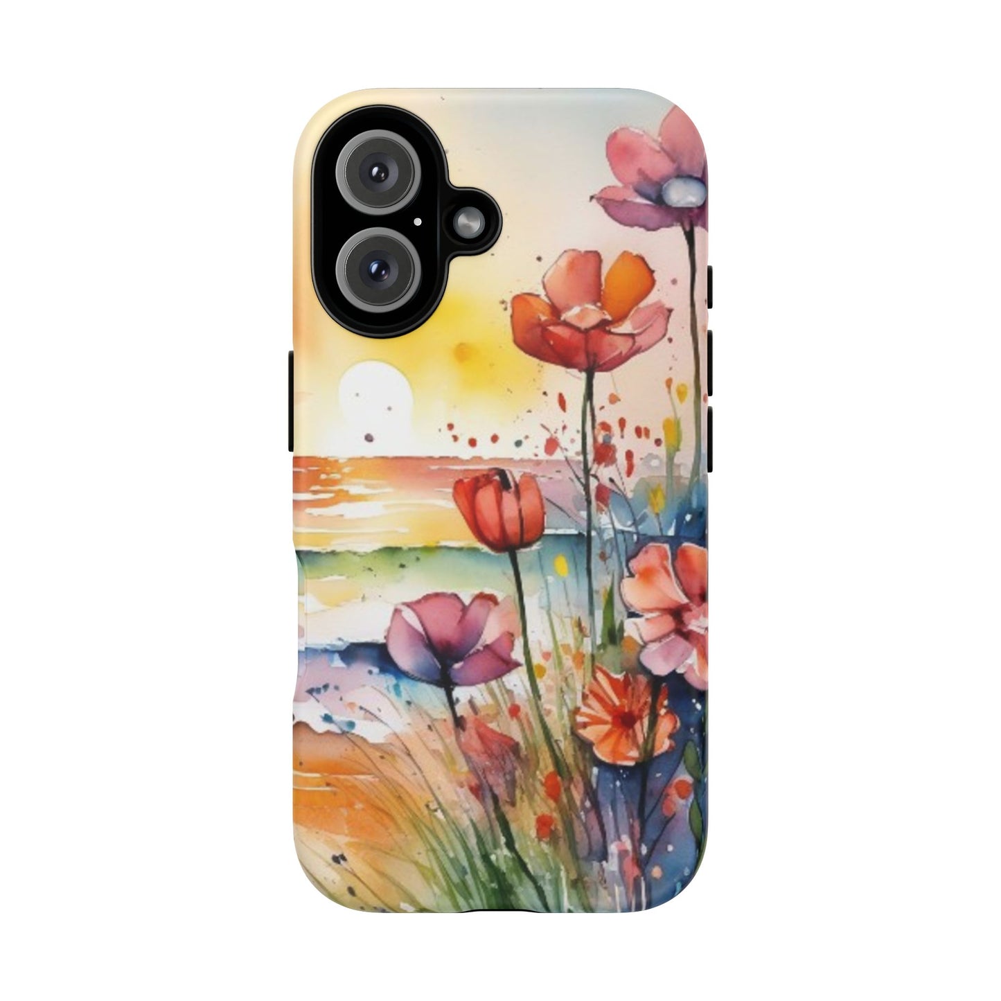Floral Phone Case, Tough Cases Phone Cases for iPhone 17/16/15/14 - Tough Cases with Vibrant Watercolor Design