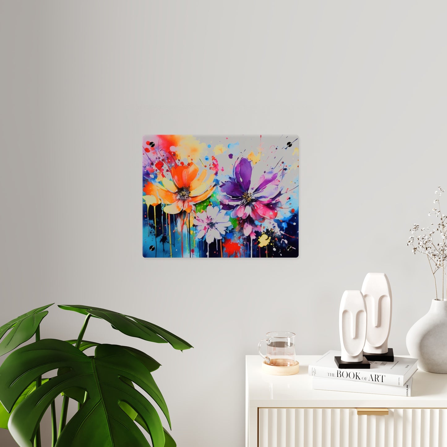 Vibrant Floral Acrylic Wall Art Panels for Home Decor