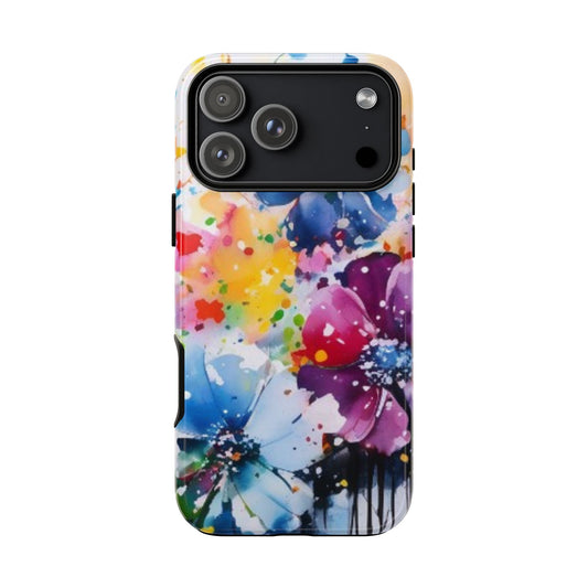 Floral Tough Phone Case for iPhone 17/16/15/14 - Colorful Protective Cover for Trendy Style | Gift for Her, iPhone Case, Nature Lovers, Birthday, Floral Decor