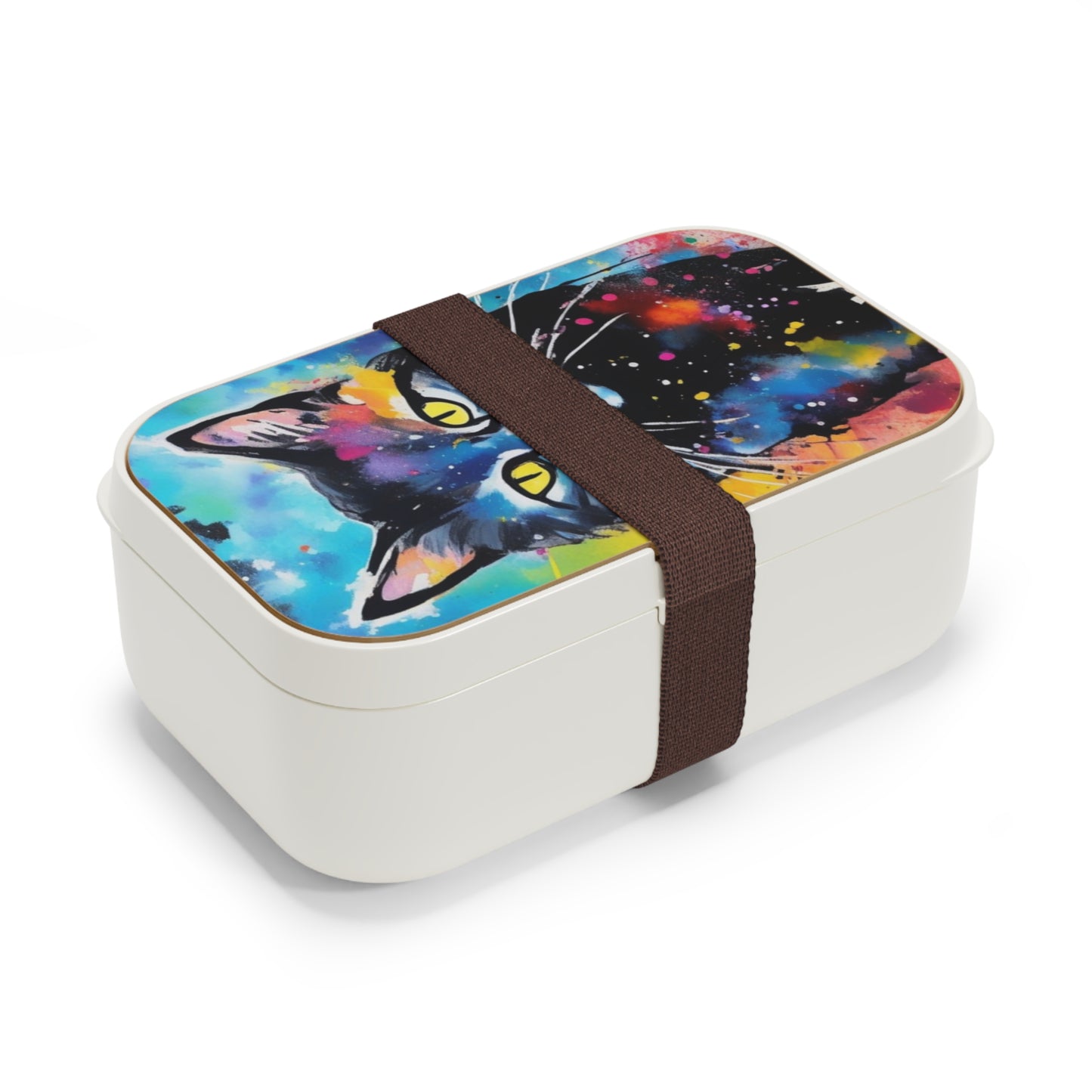 Colorful Galaxy Cat Bento Box — Artistic Cat Lunch Box for Kids & Adults