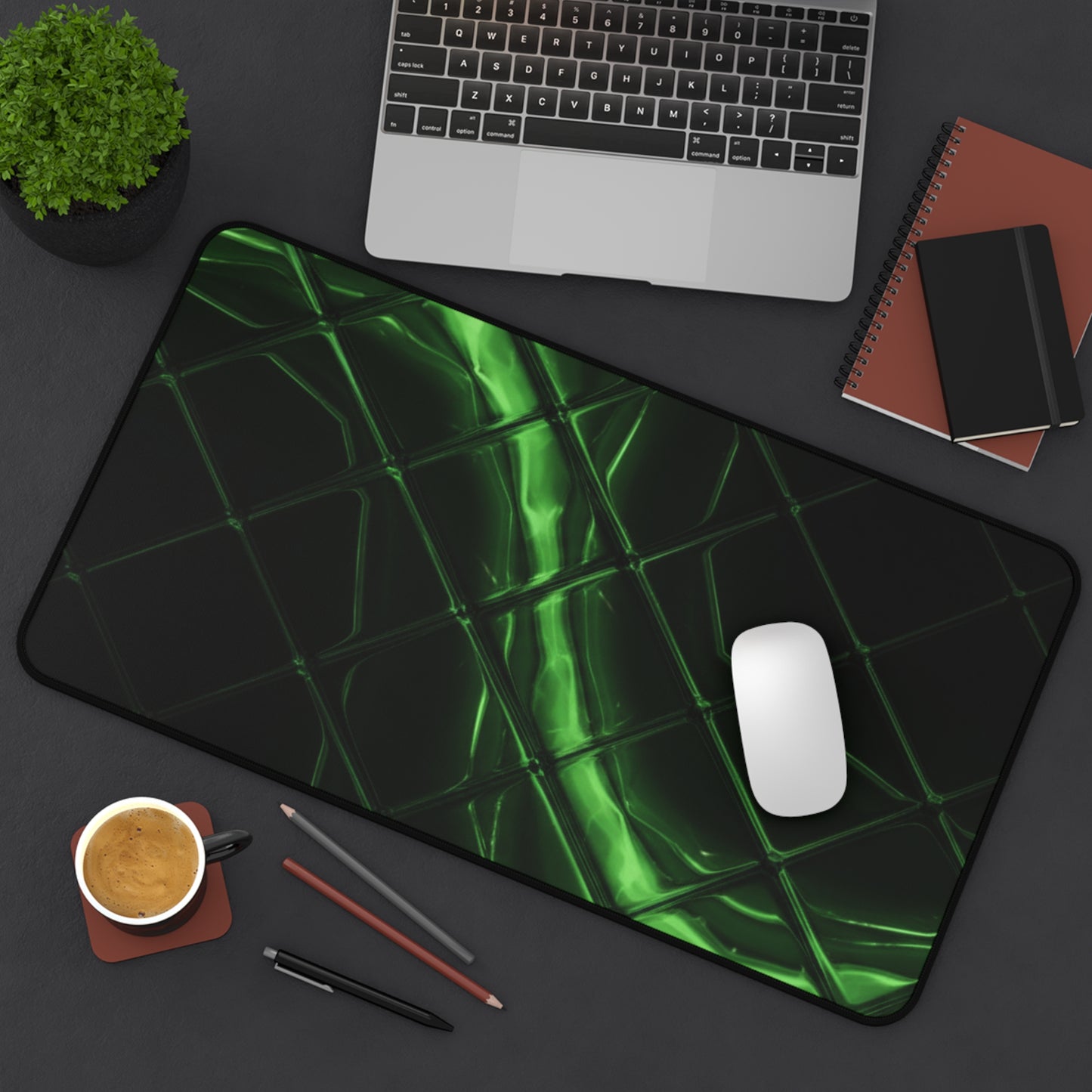 Large Gaming Mouse Pad – Premium Mouse Pad & Tech Accessory for Home & Office, Premium Desk Mat, Gaming Mouse Pad, Non-slip. Neon Green Liquid Grid Desk Mat — Gaming/Workstation Mouse Pad