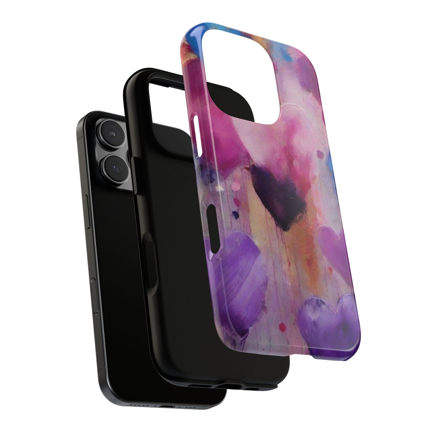 iPhone Tough Case Phone Case for iPhone 16, Samsung Galaxy S25 – Dual Layer, Matte/Glossy Finish, Wireless Charging Compatible