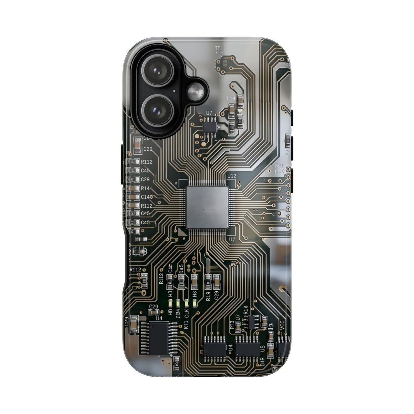 iPhone Tough Cases Phone Cases for iPhone 14\15\16\17 – Dual Layer, Matte/Glossy Finish, Wireless Charging Compatible. Circuit Board Tough Phone Case — Tech-Inspired Protective iPhone Cover