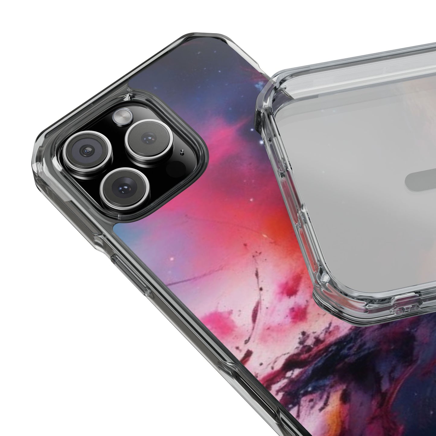 Cosmic Magnetic Phone Case for iPhone 16/15/14 - Nebula Design, Clear Impact Cover, Galaxy Phone Accessory, Unique Gift for Tech Lovers, Phone Protector