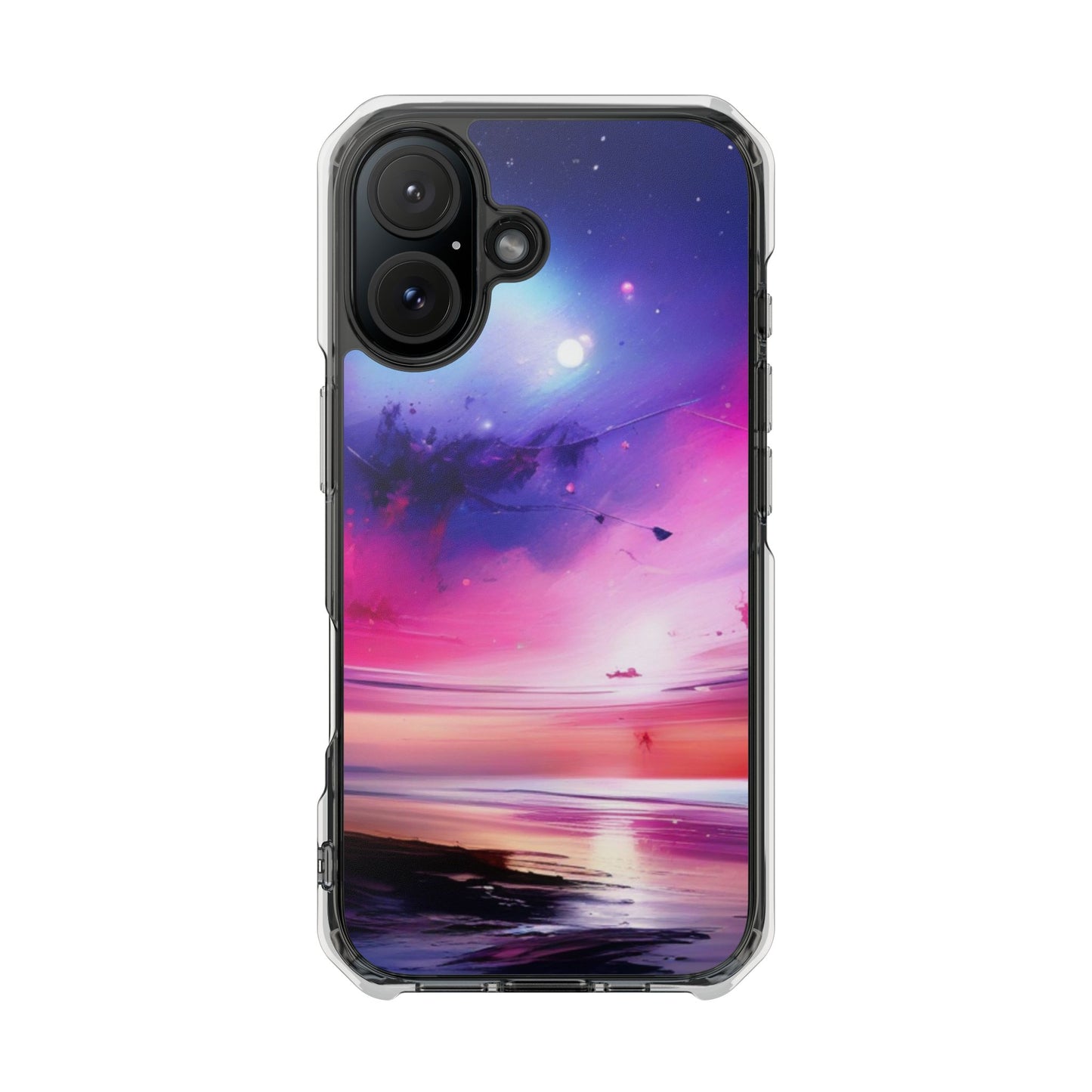 Magnetic Impact Phone Case for iPhone 16/15/14, Magnetic Clear Impact Phone Cases - Galaxy Vibe, Protective Cover, Customizable Gift, Stylish Phone Accessory, Unique Design