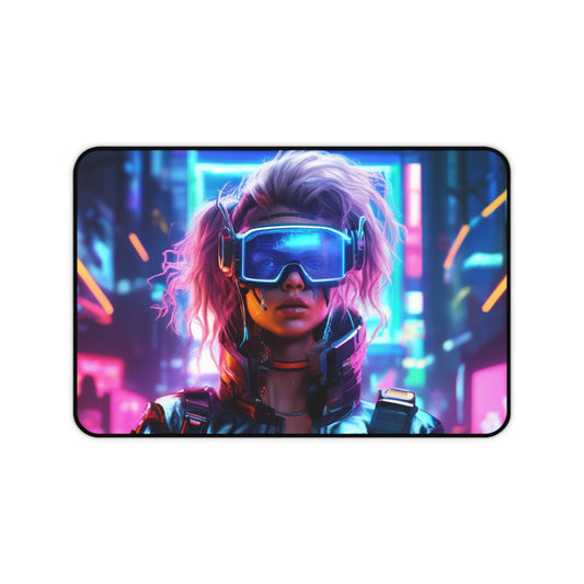 Large Gaming Mouse Pad – Premium Mouse Pad & Tech Accessory for Home & Office, Premium Desk Mat, Gaming Mouse Pad, Non-slip. Cyberpunk VR Girl Desk Mat — Neon Gaming Mousepad for Gamers & Streamers