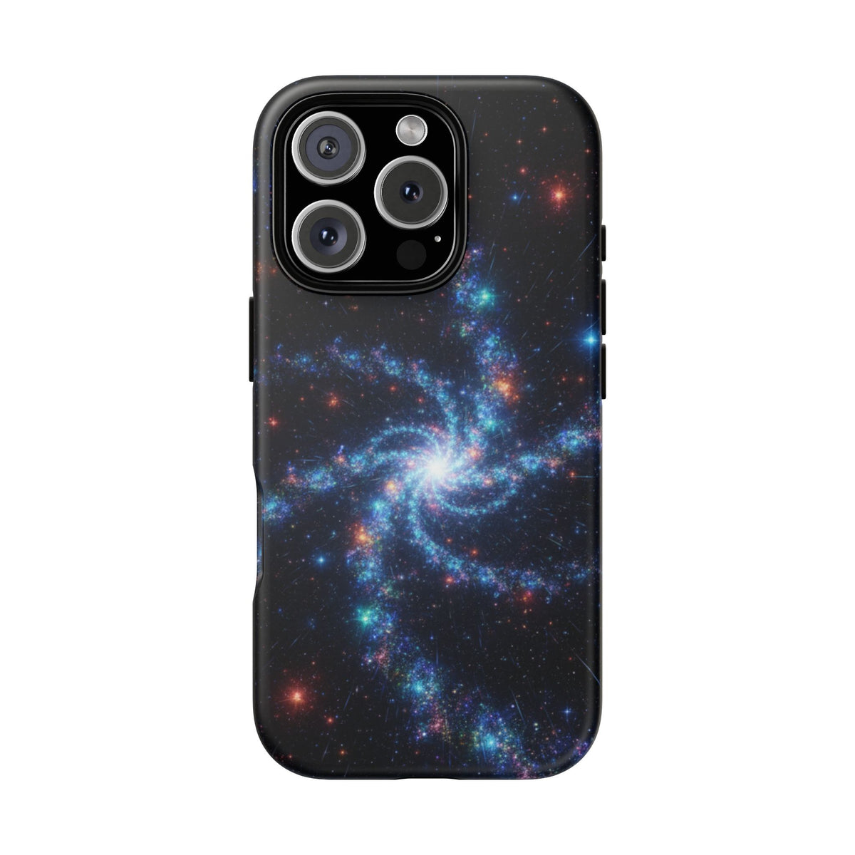 iPhone Tough Cases Phone Cases for iPhone 14\15\16\17\18 – Dual Layer, Matte/Glossy Finish, Wireless Charging Compatible. Galaxy Spiral Tough Phone Case — Cosmic Starfield Protective Cover for iPhone