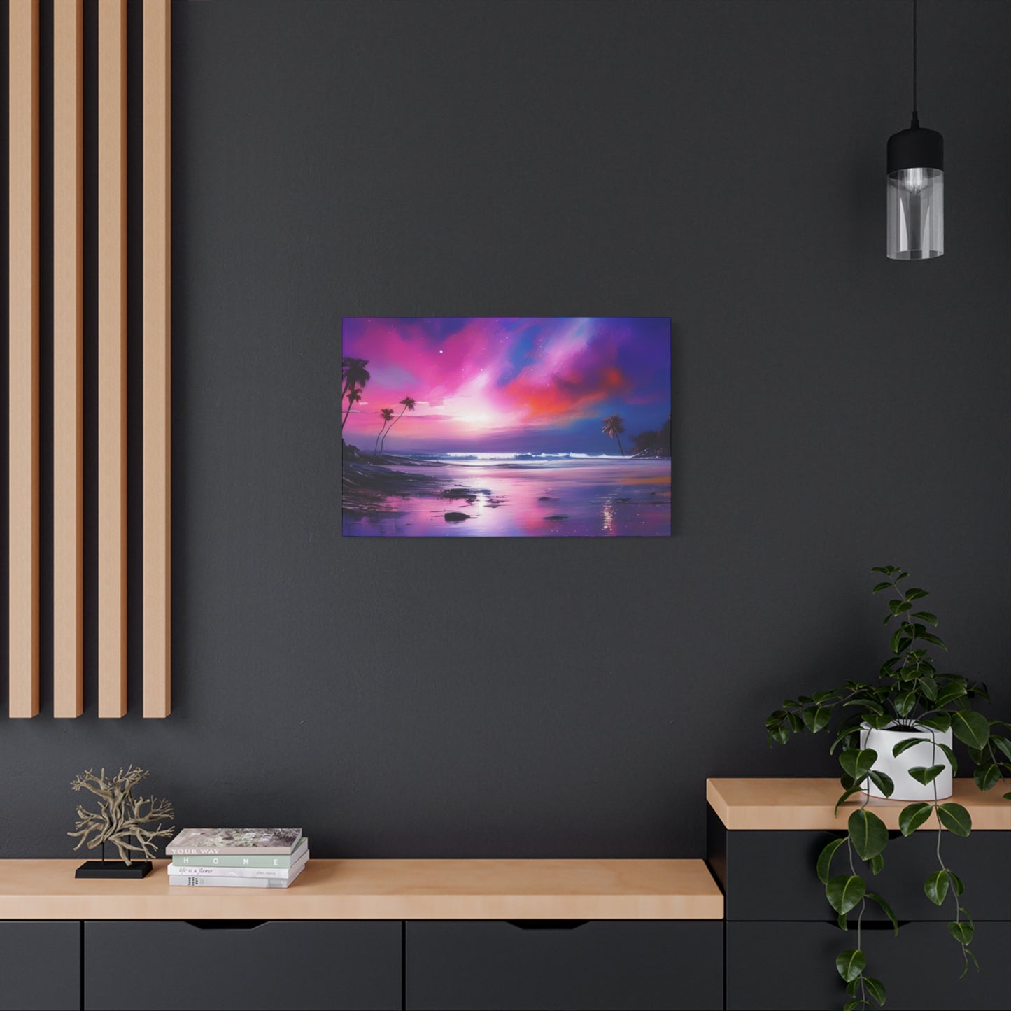 Abstract Art Canvas Print – Modern Wall Art, Matte Canvas, Ready to Hang, Home & Office Décor, Modern Wall Décor, Tropical Sunset Canvas Art - Vibrant Beach Landscape Wall Decor