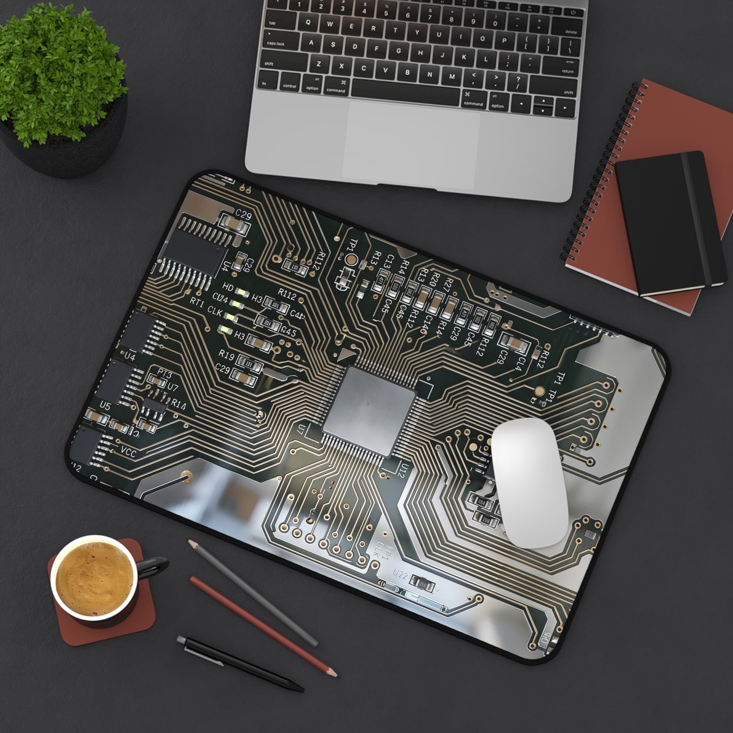 Large Gaming Mouse Pad – Premium Mouse Pad & Tech Accessory for Home & Office, Premium Desk Mat, Gaming Mouse Pad, Non-slip, Circuit Board Desk Mat — Tech Microchip Gaming Mouse Pad