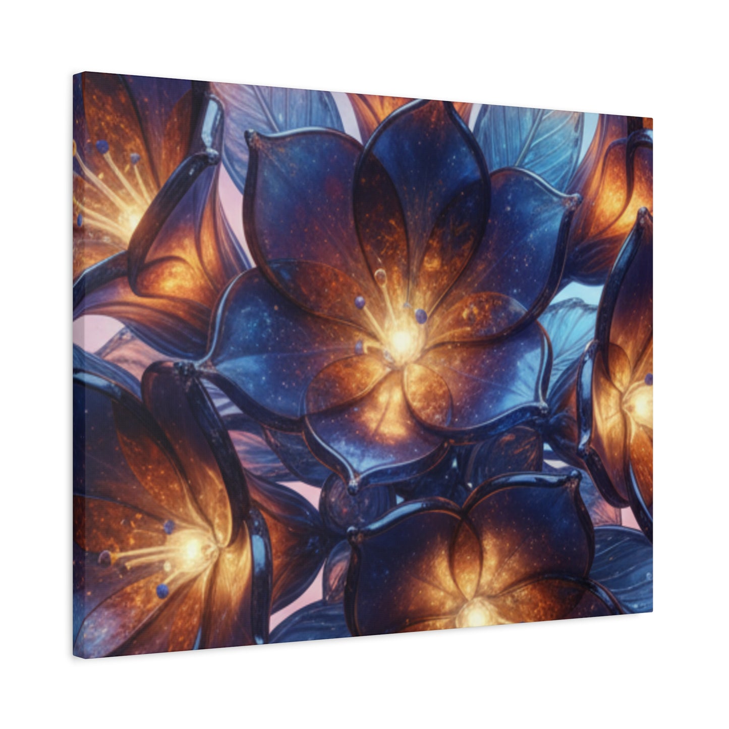 Canvas Print – Modern Wall Art, Matte Canvas, Ready to Hang, Home & Office Décor, Modern Wall Décor, Floral Canvas Wall Art — Illuminated Blossom Matte Stretched Print