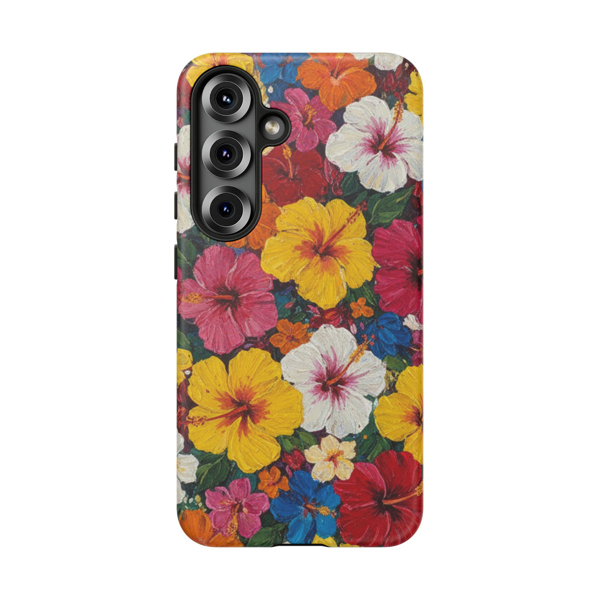 Tough Cases Phone Cases for Samsung Galaxy S26/S25/S24/S23/S22 – Dual Layer, Matte/Glossy Finish, Wireless Charging CompatibleFloral Hibiscus Tough Phone Case — Bright Tropical Flowers Protective Cover