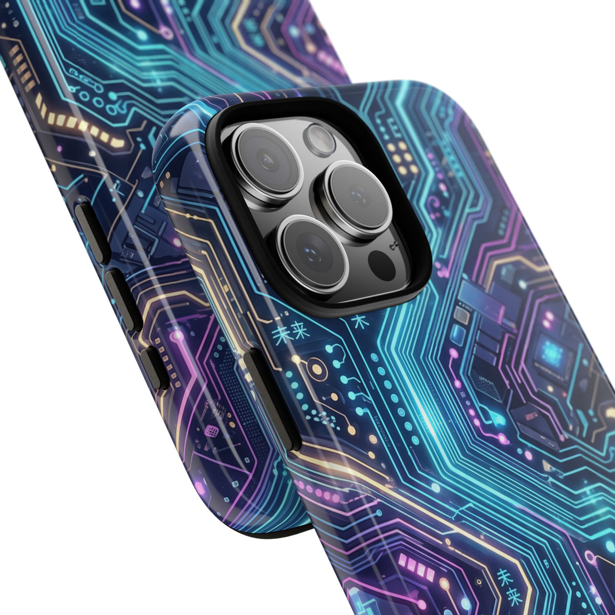 iPhone Tough Cases Phone Cases for iPhone 14\15\16\17\18 – Dual Layer, Matte/Glossy Finish, Wireless Charging Compatible. Tech Circuit Tough Phone Case.