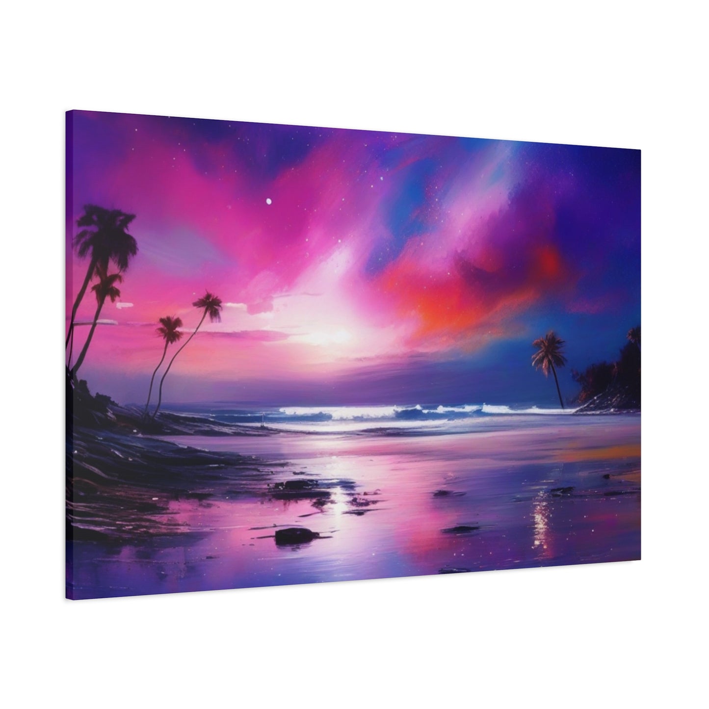 Abstract Art Canvas Print – Modern Wall Art, Digital Artwork, Matte Canvas, Ready to Hang, Home & Office Décor, Modern Wall Décor, Tropical Sunset Canvas Art - Vibrant Beach Landscape Wall Decor