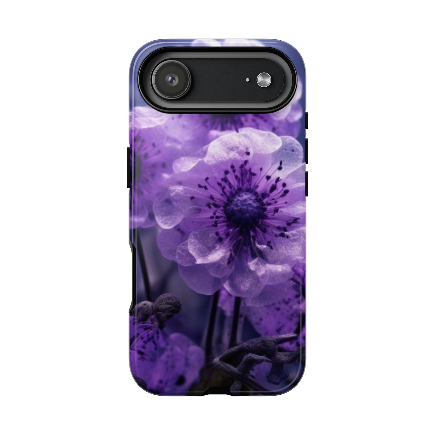 Purple Floral iPhone Case, Tough Cases for iPhone 17/16/15/14- Tough & Stylish Phone Protection. Gifts for her