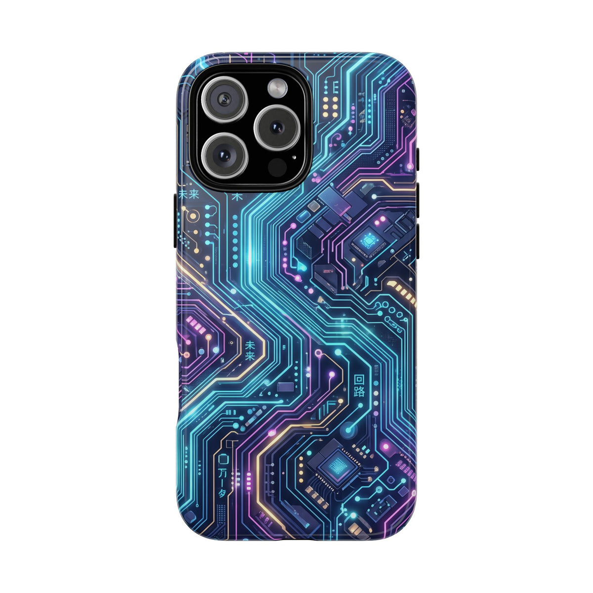 iPhone Tough Cases Phone Cases for iPhone 14\15\16\17\18 – Dual Layer, Matte/Glossy Finish, Wireless Charging Compatible. Tech Circuit Tough Phone Case.
