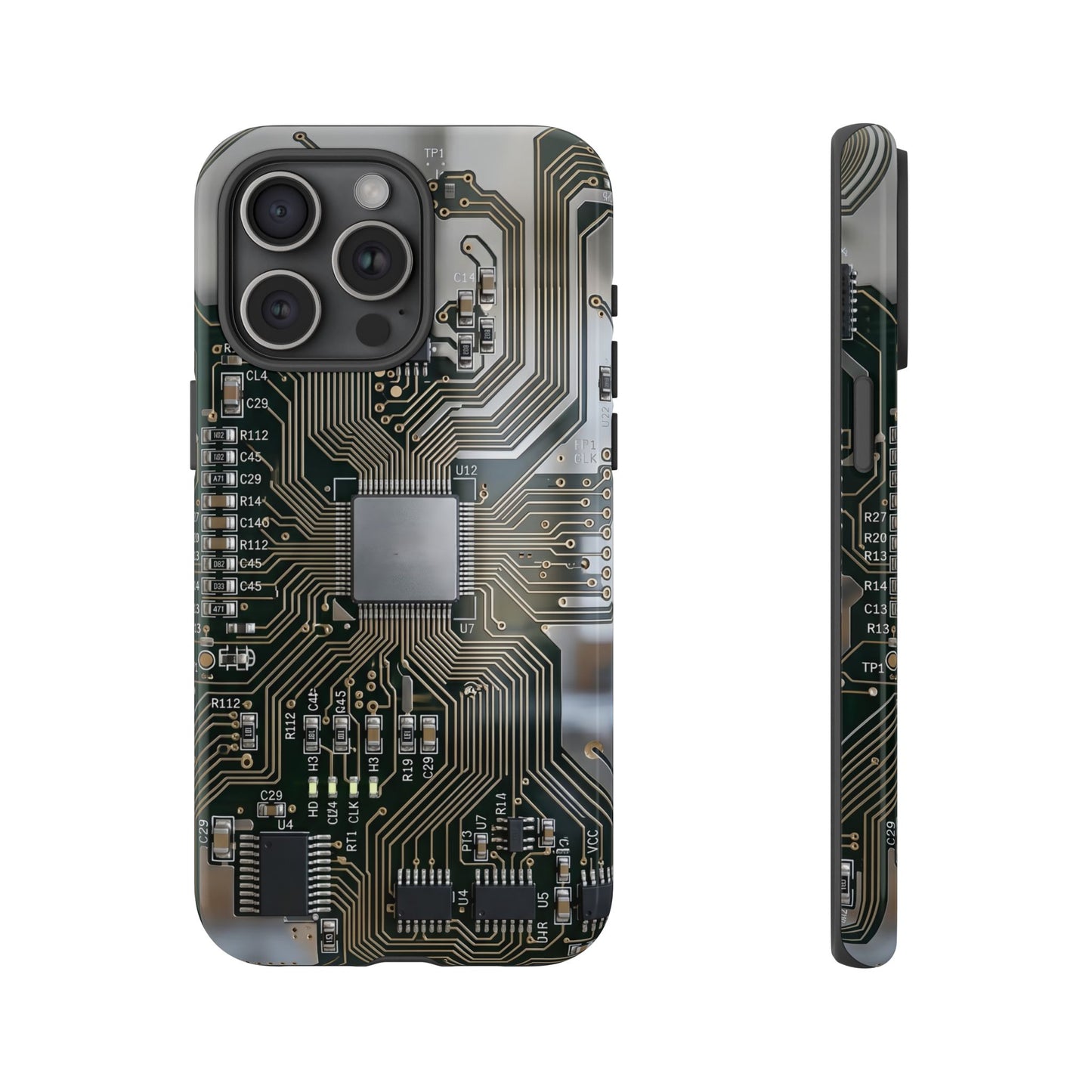 iPhone Tough Cases Phone Cases for iPhone 14\15\16\17 – Dual Layer, Matte/Glossy Finish, Wireless Charging Compatible. Circuit Board Tough Phone Case — Tech-Inspired Protective iPhone Cover