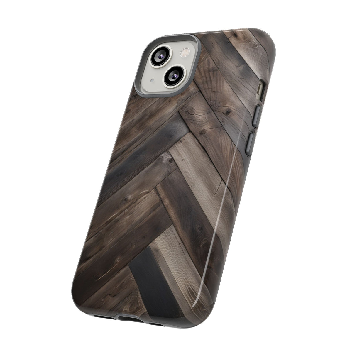 iPhone Tough Cases Phone Cases for iPhone 14\15\16\17\18– Dual Layer, Matte/Glossy Finish, Wireless Charging Compatible. Durable Phone Case with Modern Wood Design.
