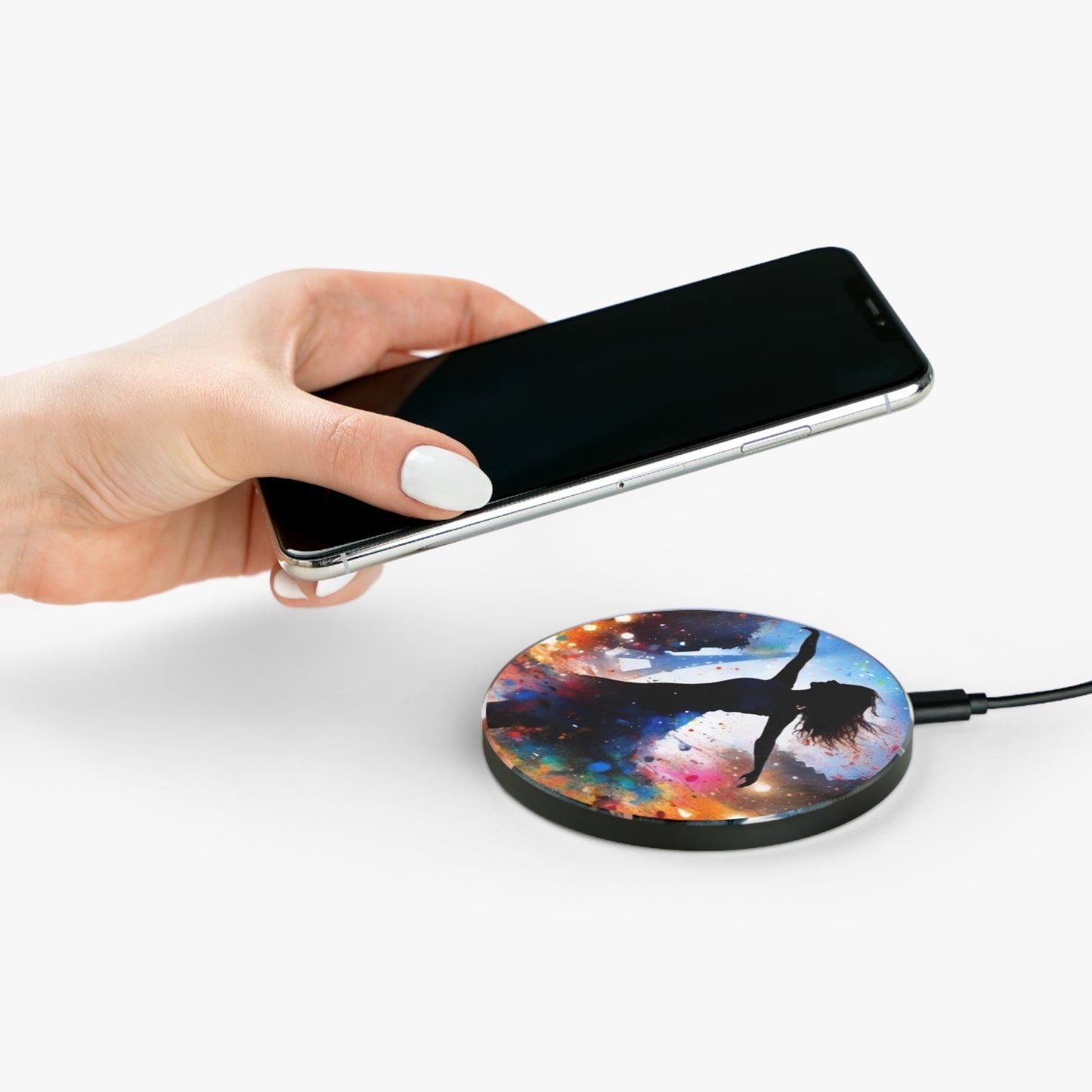 10W Fast Wireless Phone Charger – Qi-Certified for iPhone 16/15/14, Samsung Galaxy S25/S24/S23, Google Pixel 7/8/9 – Sleek, Compact Design with Micro USB Cable.