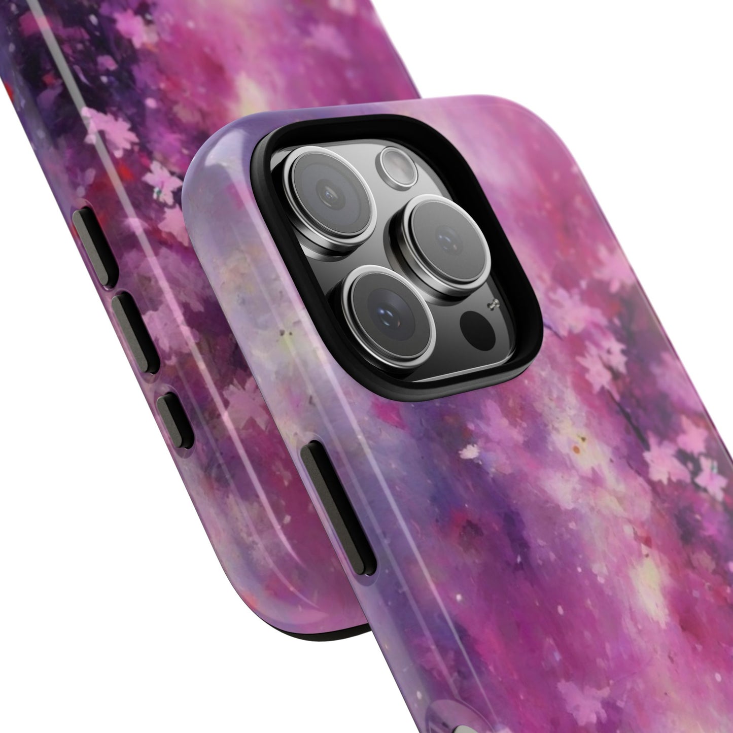 iPhone Tough Case Phone Case for iPhone 14\15\16 – Dual Layer, Matte/Glossy Finish, Wireless Charging Compatible, Cherry Blossom Phone Case