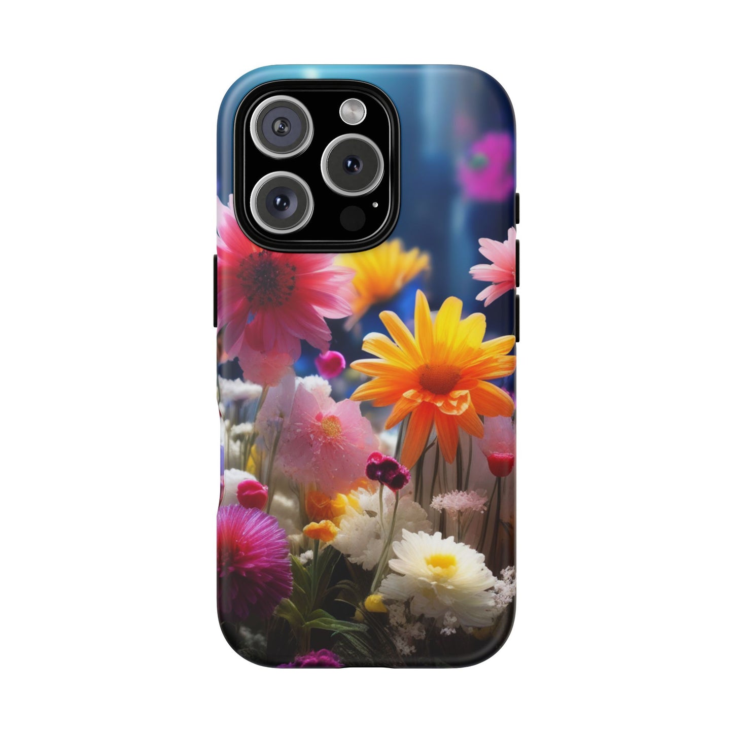 iPhone Tough Cases Phone Cases for iPhone 14\15\16\17– Dual Layer, Matte/Glossy Finish, Wireless Charging Compatible, Floral Garden Phone Case — Vibrant Spring Flowers Protective iPhone Case
