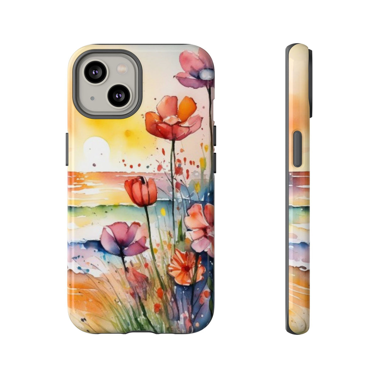 Floral Phone Case, Tough Cases Phone Cases for iPhone 17/16/15/14 - Tough Cases with Vibrant Watercolor Design