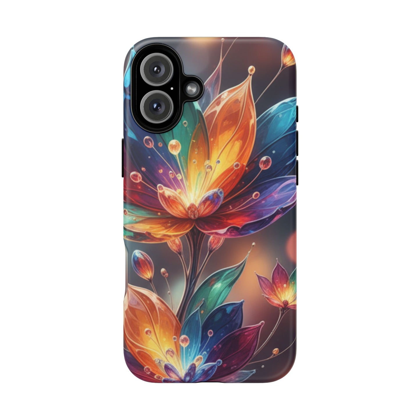iPhone Tough Cases Phone Cases for iPhone 14\15\16\17 – Dual Layer, Matte/Glossy Finish, Wireless Charging Compatible — Vibrant Floral Lotus Phone Case