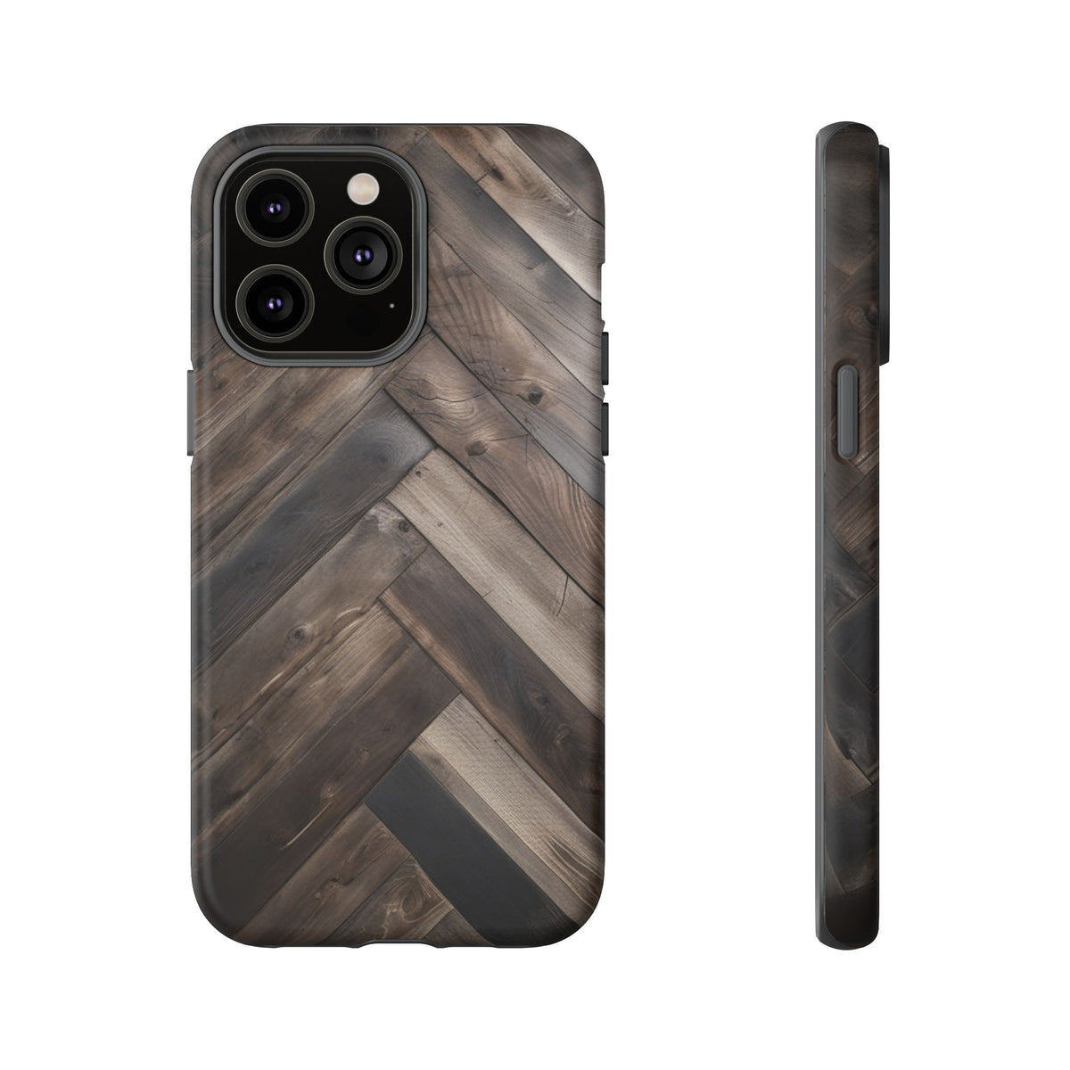 iPhone Tough Cases Phone Cases for iPhone 14\15\16\17\18– Dual Layer, Matte/Glossy Finish, Wireless Charging Compatible. Durable Phone Case with Modern Wood Design.