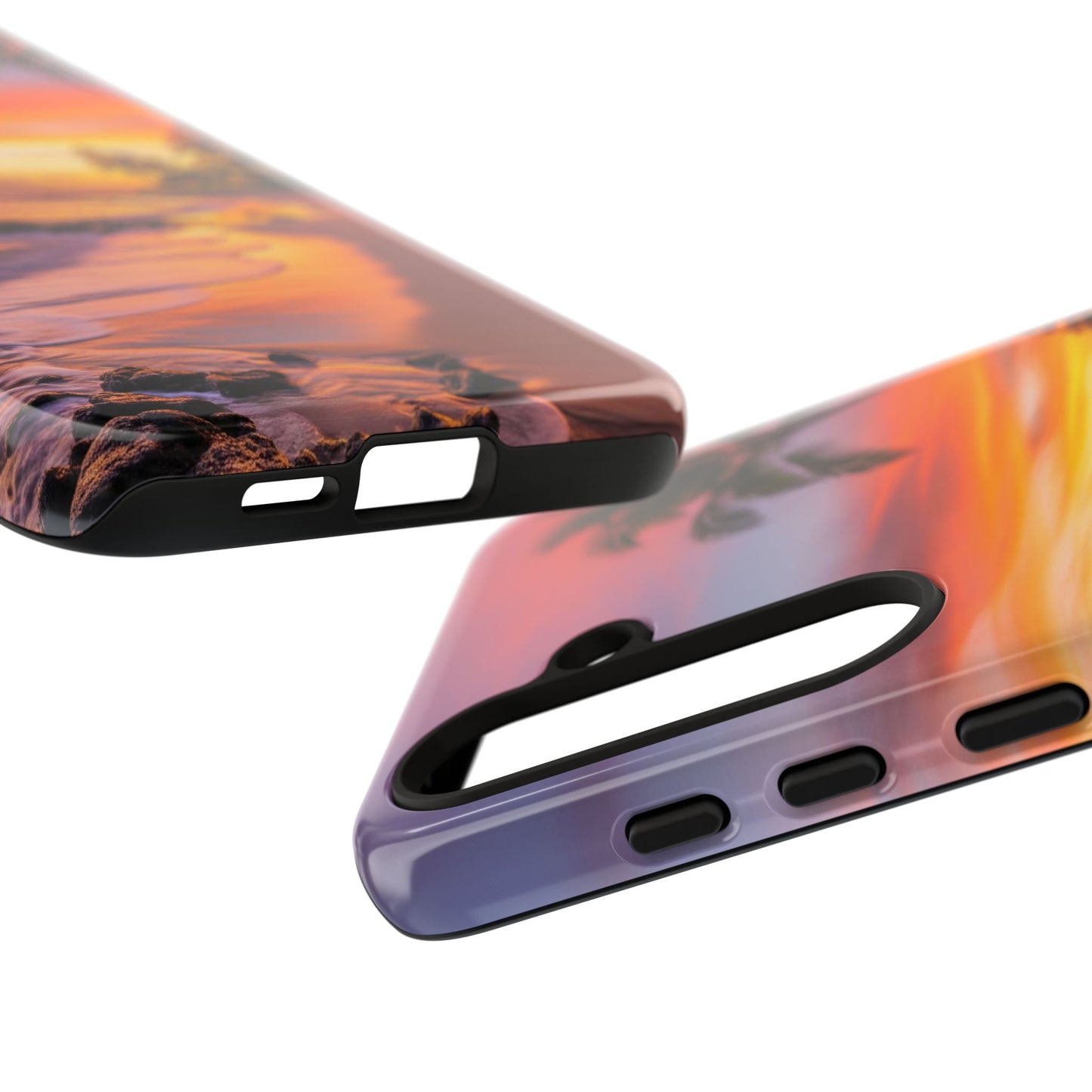 Tough Cases Phone Cases for Samsung Galaxy S26/S25/S24/S23/S22 – Dual Layer, Matte/Glossy Finish, Wireless Charging CompatibleTropical Sunset Phone Case — Sunset Beach Palm Tree Tough Case