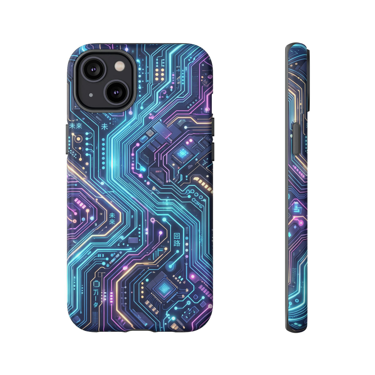 iPhone Tough Cases Phone Cases for iPhone 14\15\16\17\18 – Dual Layer, Matte/Glossy Finish, Wireless Charging Compatible. Tech Circuit Tough Phone Case.