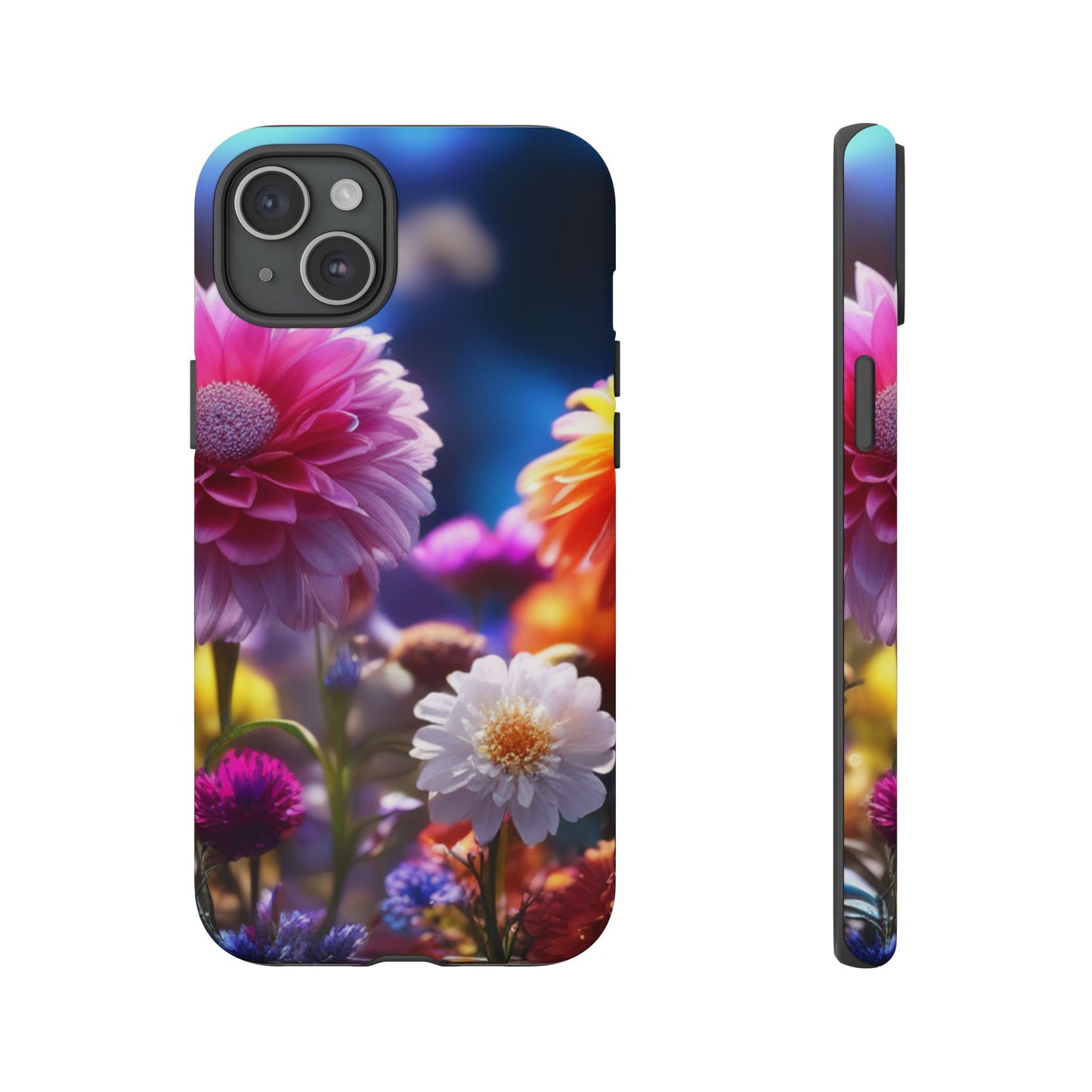 iPhone Tough Cases Phone Cases for iPhone 14\15\16\17 – Dual Layer, Matte/Glossy Finish, Wireless Charging Compatible, Floral Garden Phone Case — Vibrant Bloom Protective iPhone Cover
