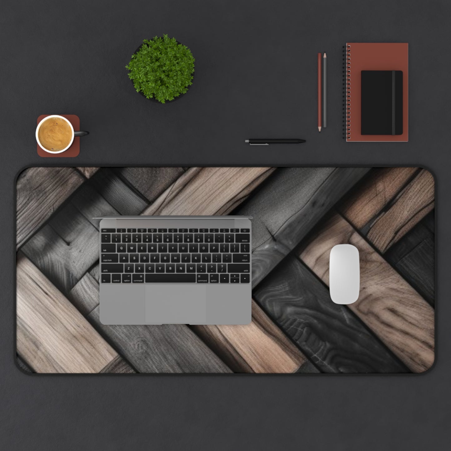 Large Gaming Mouse Pad – Premium Mouse Pad & Tech Accessory for Home & Office, Premium Desk Mat, Gaming Mouse Pad, Non-slip, Elegant Wooden Textured Desk Mat - Sleek Black Base for Home Office