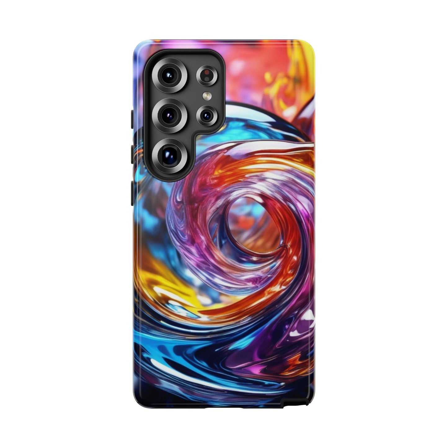 Tough Case Phone Case for Samsung Galaxy S25/S24 – Dual Layer, Matte/Glossy Finish, Wireless Charging Compatible, Vibrant Swirl Phone Case - Tough Cases for Stylish Protection