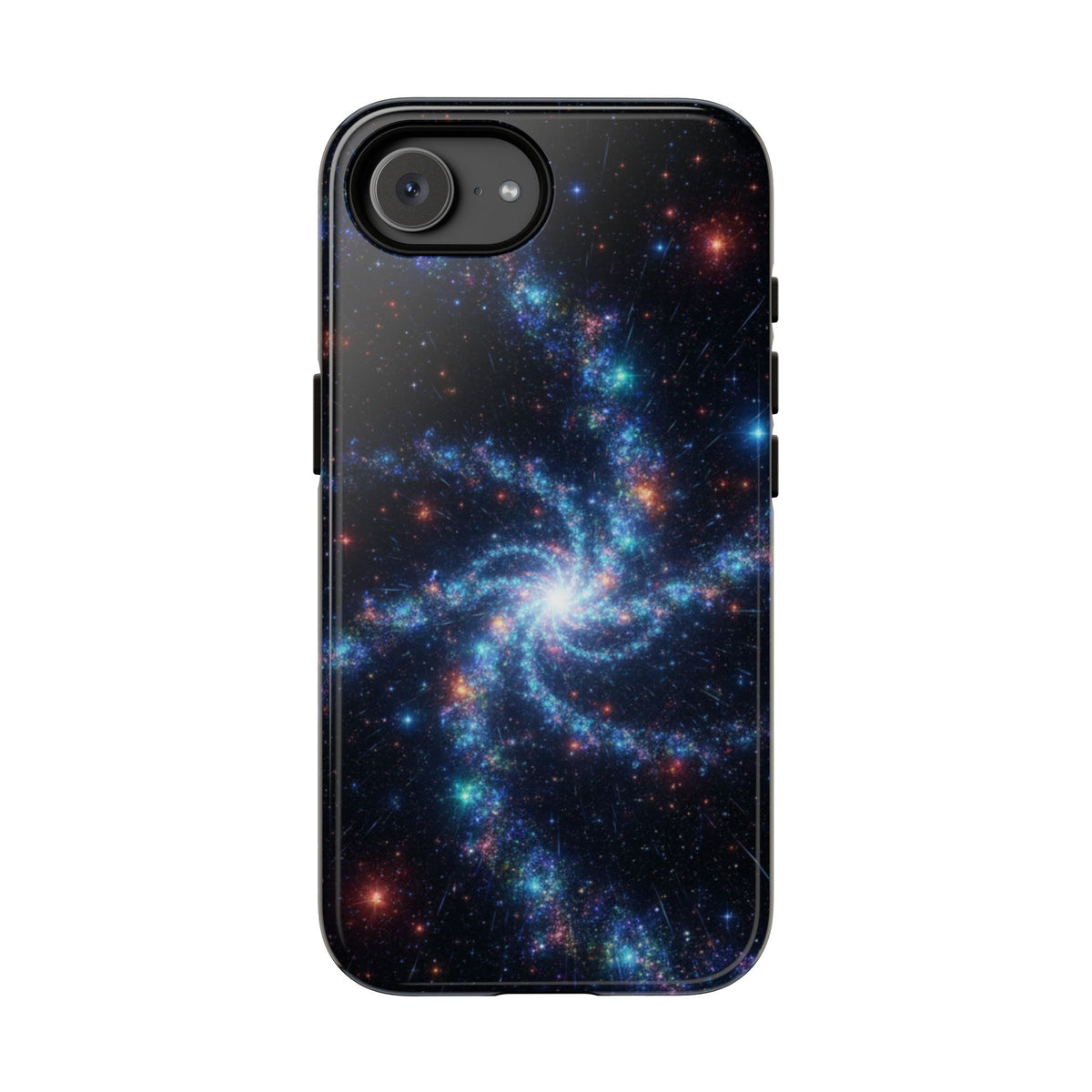 iPhone Tough Cases Phone Cases for iPhone 14\15\16\17\18 – Dual Layer, Matte/Glossy Finish, Wireless Charging Compatible. Galaxy Spiral Tough Phone Case — Cosmic Starfield Protective Cover for iPhone
