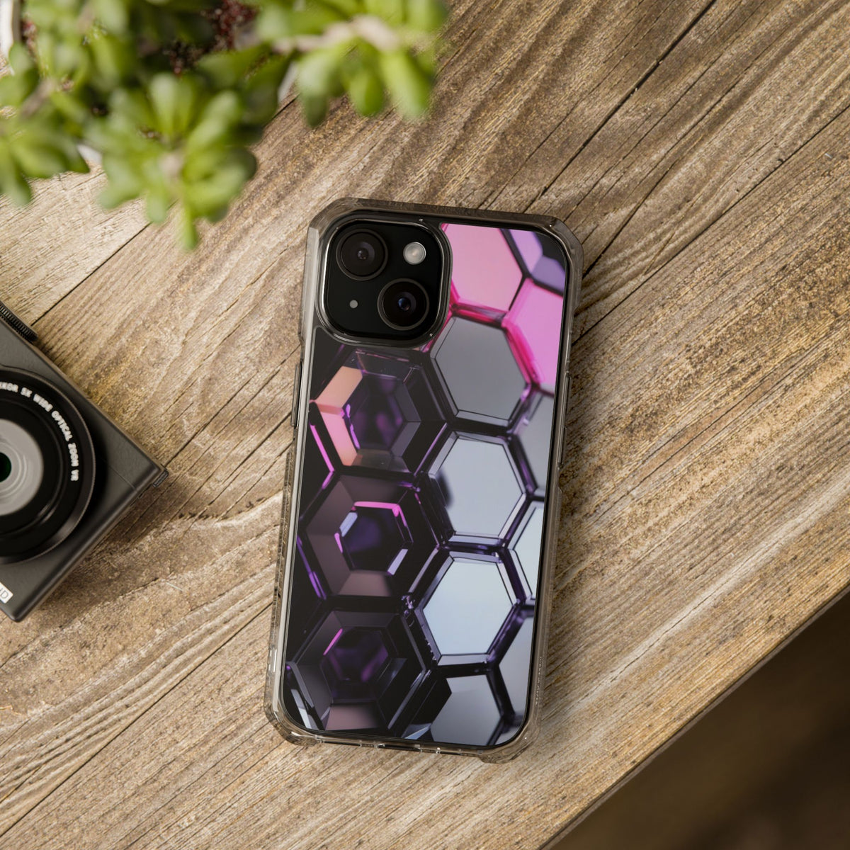 Magnetic Phone Case for iPhone 16/15/14 | Stylish Clear Impact Case, Trendy Protection for iPhone, Unique Gifts for Tech Lovers, Modern Aesthetic